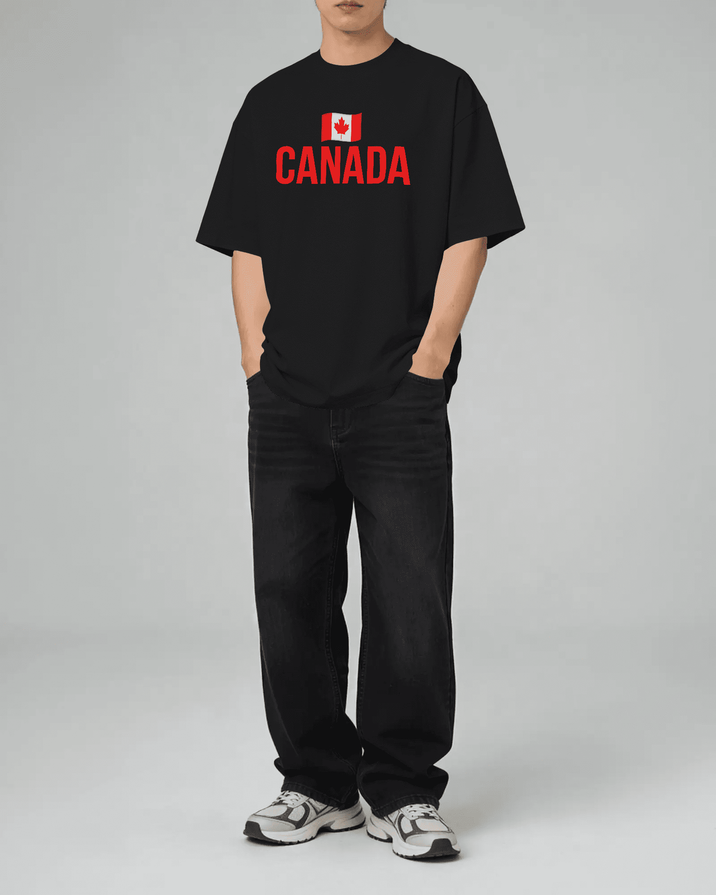 BYCADS Canada Flag Oversized T-Shirt – Travel Graphic Printed Cotton Blend tshirt