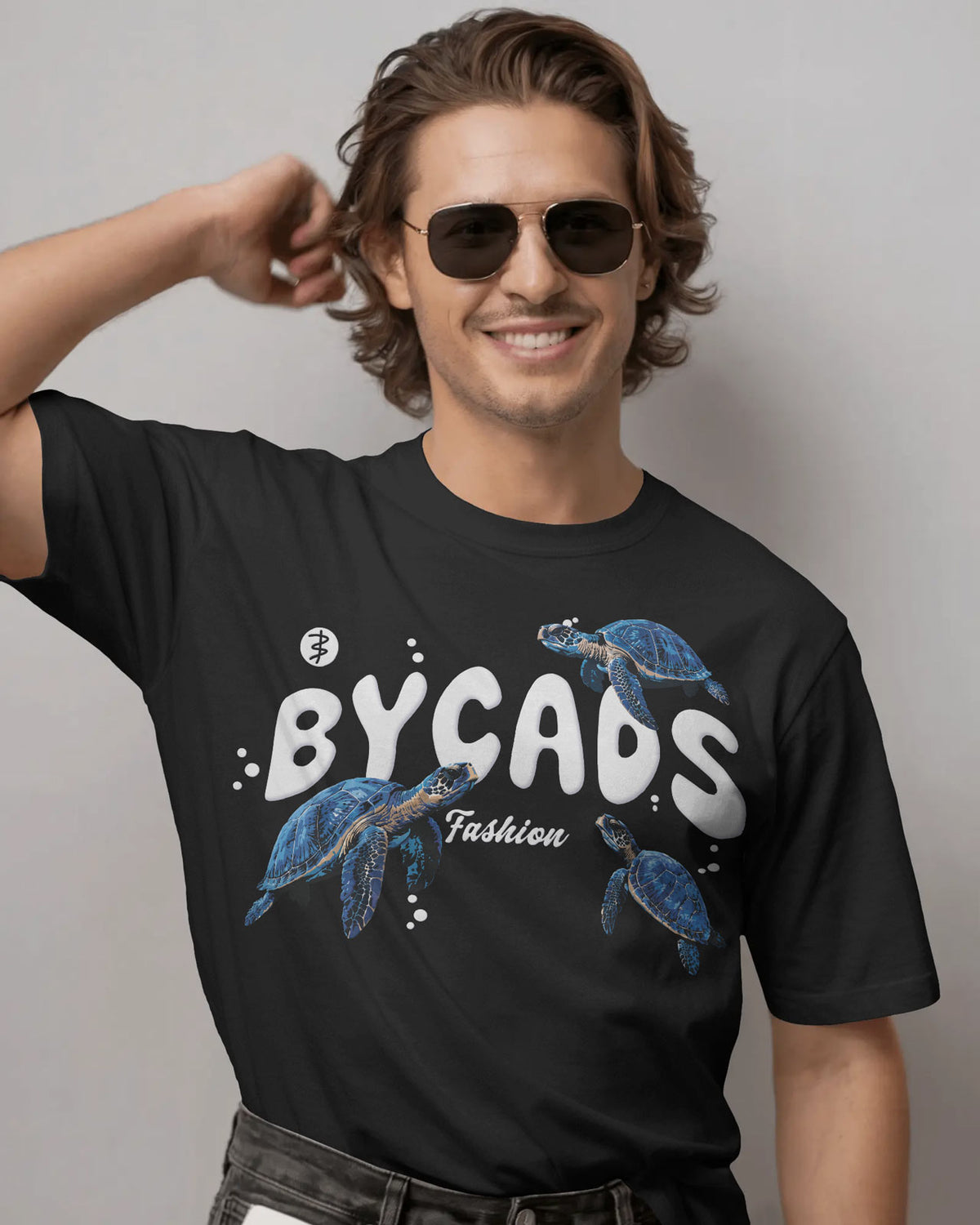 BYCADS Turtle Fashion Oversized T-Shirt – 240 GSM | 100% Cotton