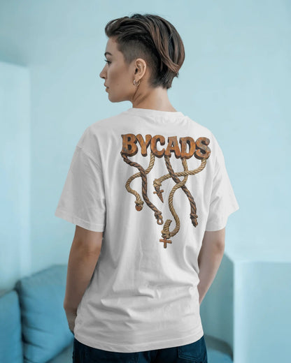 BYCADS Unisex Oversized Graphic T-Shirt – 100% Cotton Drop Shoulder Relaxed Fit Streetwear T-shirt