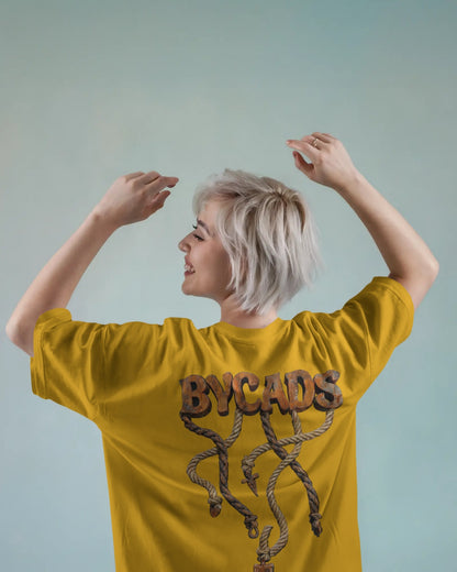 BYCADS Unisex Oversized Graphic T-Shirt – 100% Cotton Drop Shoulder Relaxed Fit Streetwear T-shirt