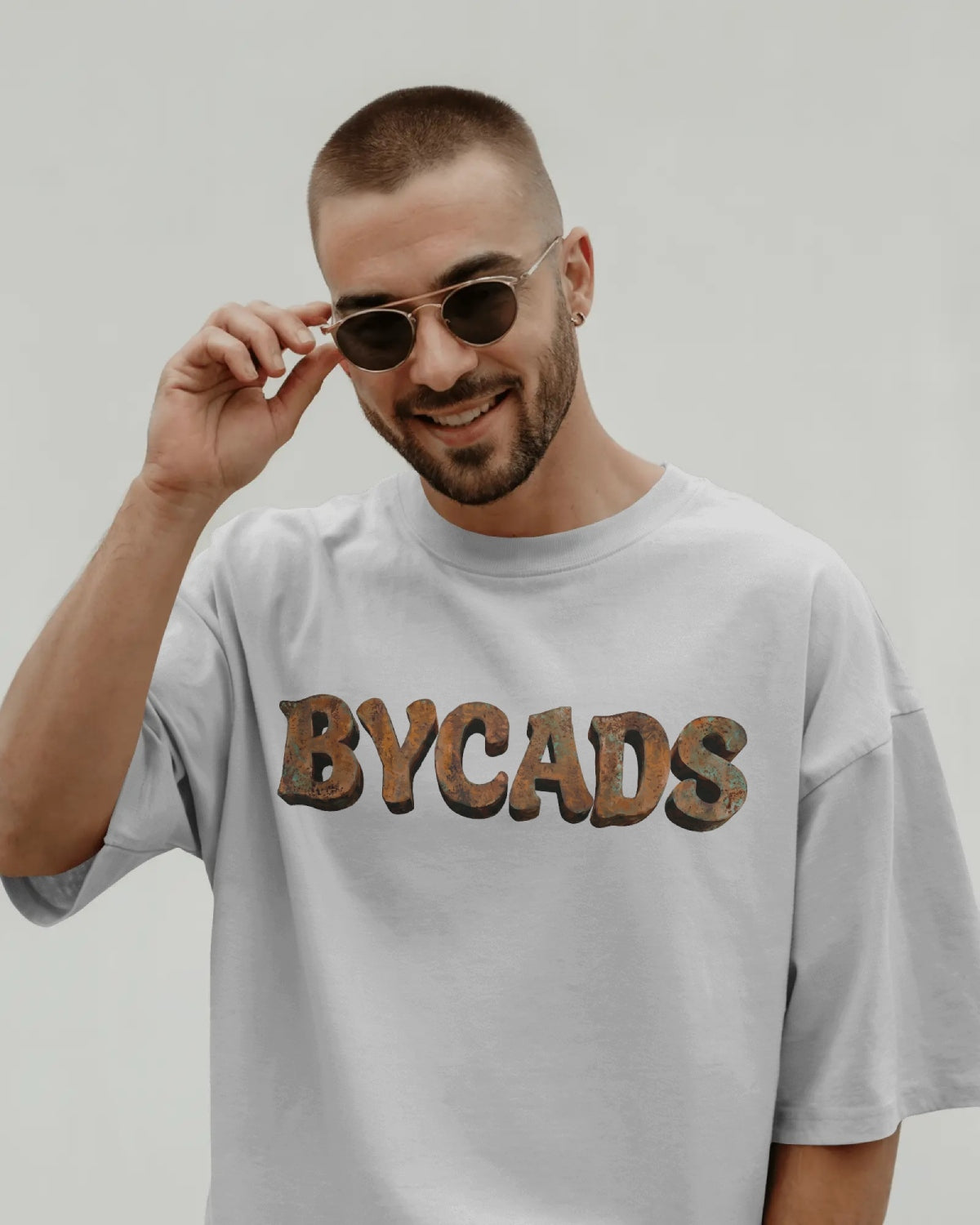 BYCADS Unisex Oversized Graphic T-Shirt – 100% Cotton Drop Shoulder Relaxed Fit Streetwear T-shirt