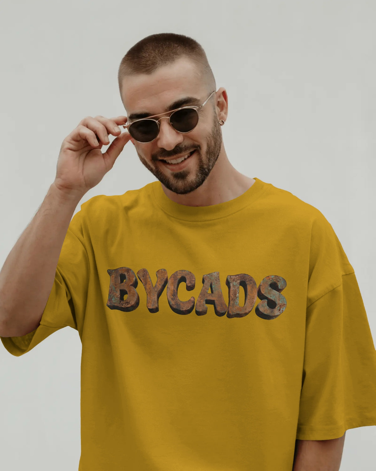BYCADS Unisex Oversized Graphic T-Shirt – 100% Cotton Drop Shoulder Relaxed Fit Streetwear T-shirt