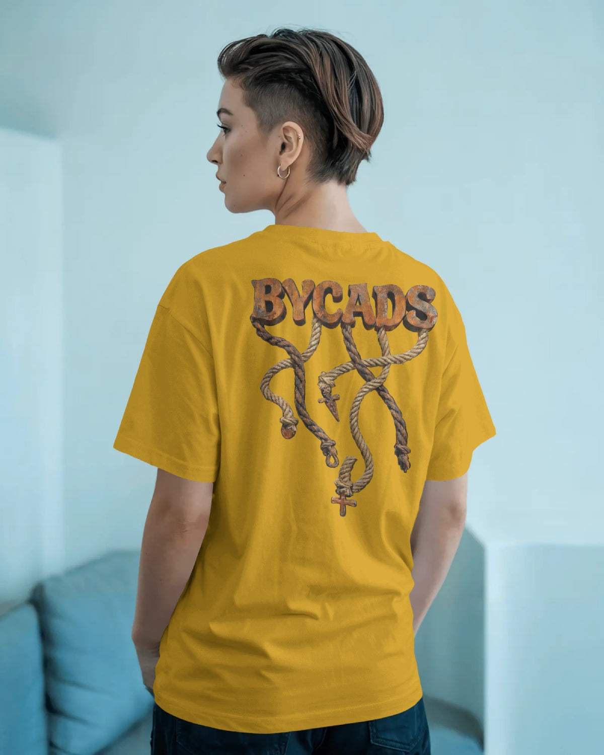 BYCADS Unisex Oversized Graphic T-Shirt – 100% Cotton Drop Shoulder Relaxed Fit Streetwear T-shirt