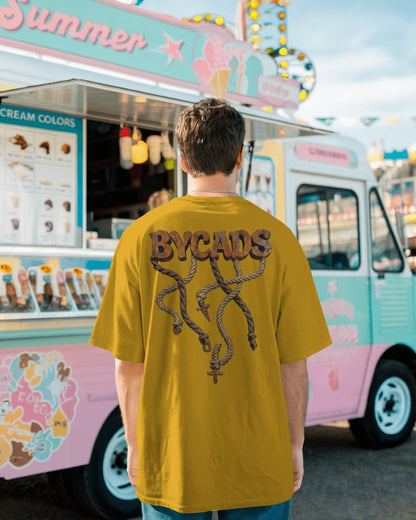 BYCADS Unisex Oversized Graphic T-Shirt – 100% Cotton Drop Shoulder Relaxed Fit Streetwear T-shirt