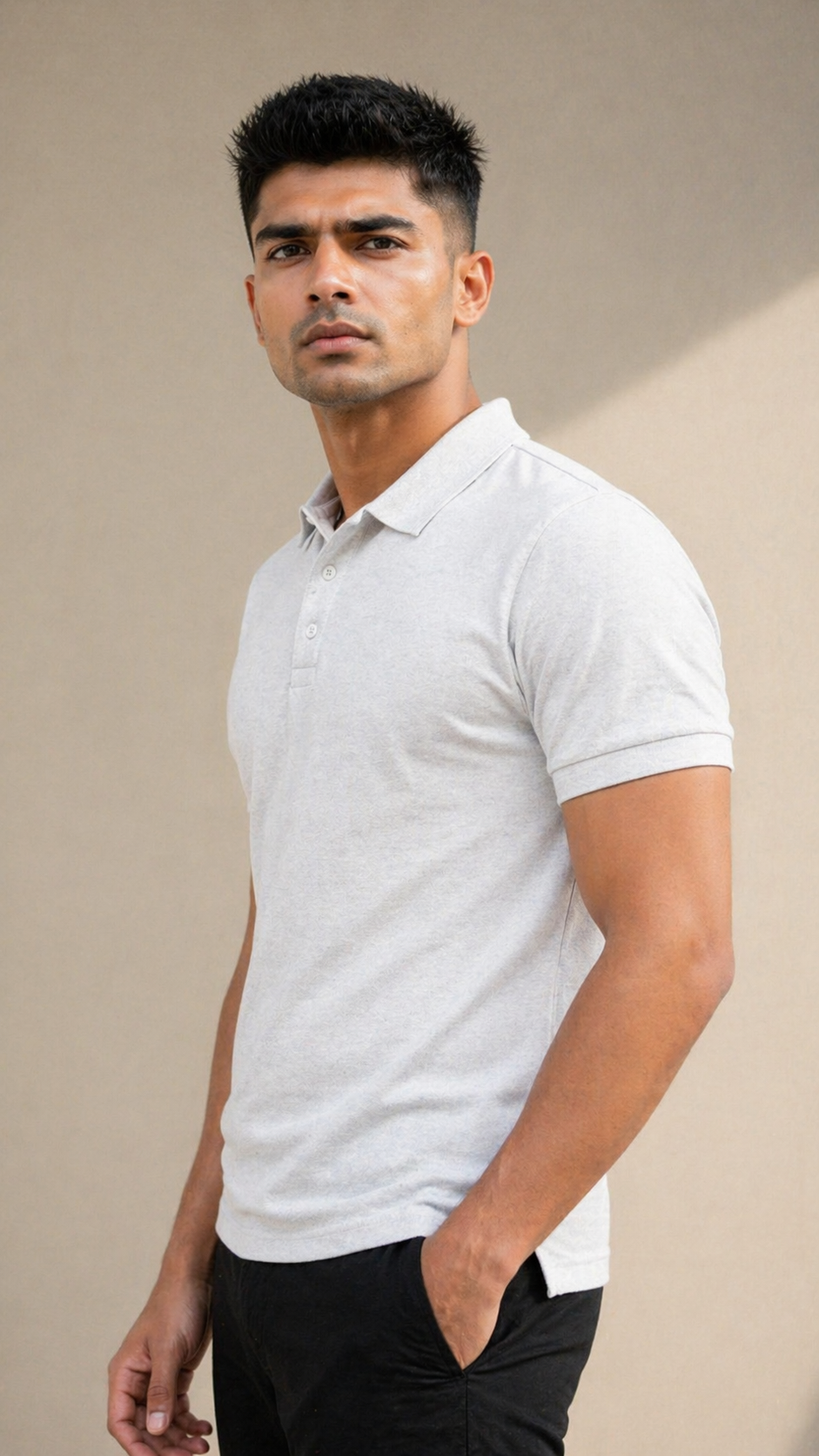 BYCADS Clean White Polo T-Shirt – Classic Cotton Minimal Essential