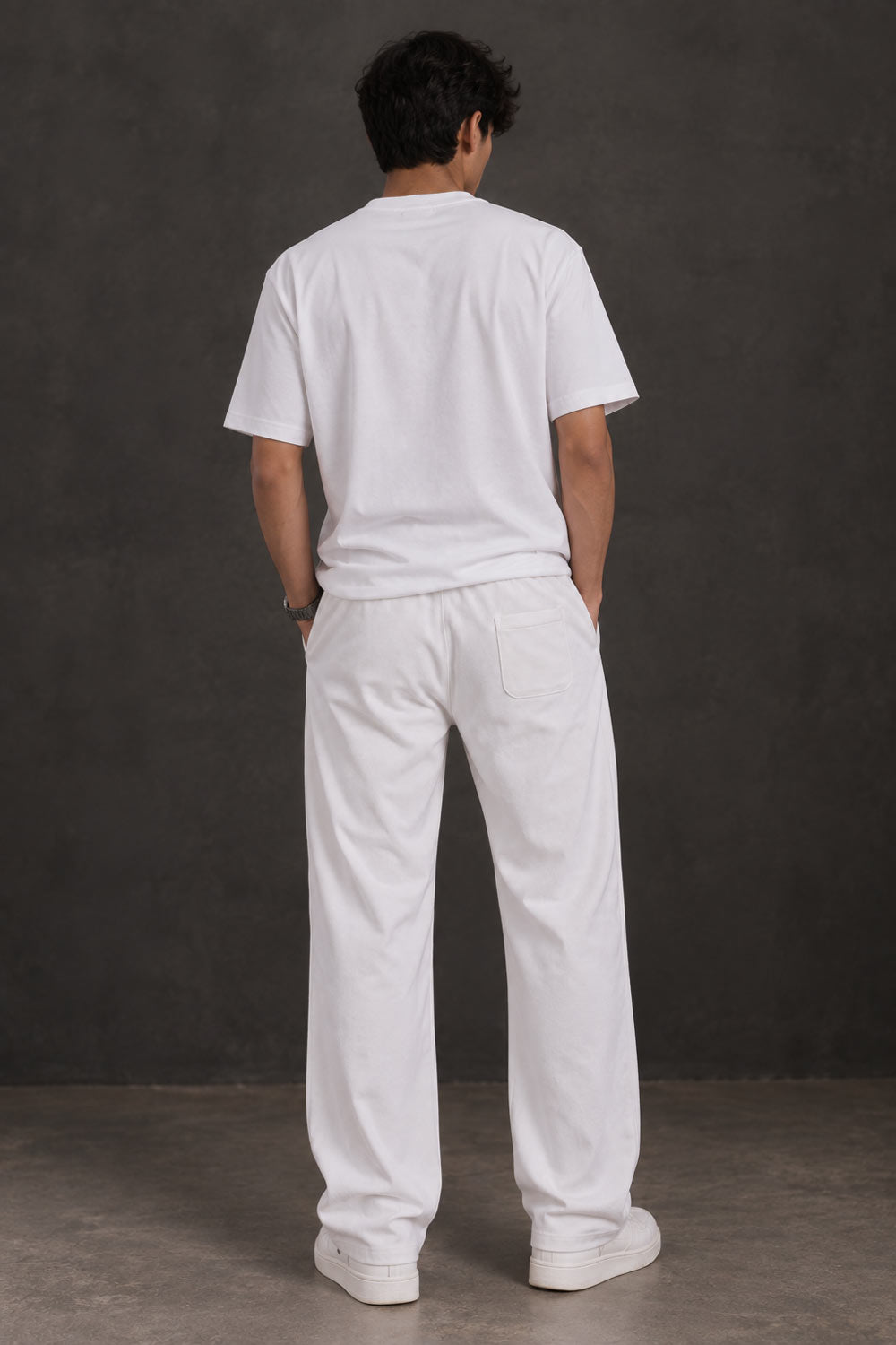 BYCADS White Premium Co-Ord Set – Regular Fit T-Shirt & Relaxed-Fit Trousers