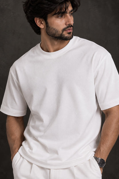 BYCADS White Premium Co-Ord Set – Regular Fit T-Shirt & Relaxed-Fit Trousers