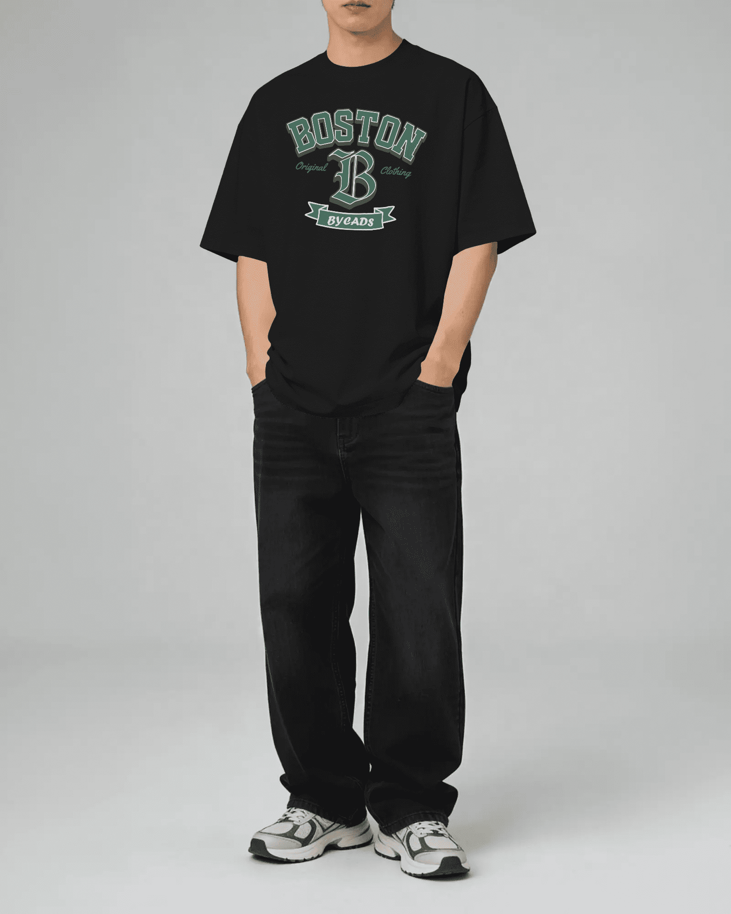 BYCADS Boston Graphic Oversized T-Shirt – Unisex Streetwear Cotton Blend t shirt