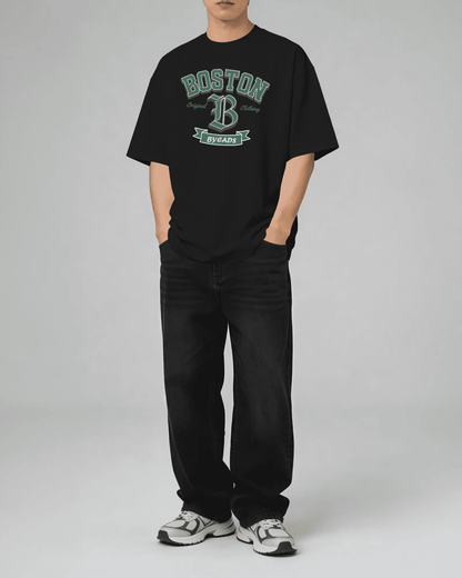 BYCADS Boston Graphic Oversized T-Shirt – Unisex Streetwear Cotton Blend t shirt