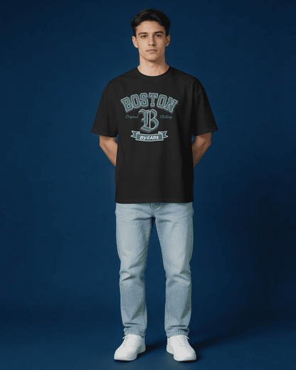 BYCADS Boston Graphic Oversized T-Shirt – Unisex Streetwear Cotton Blend t shirt