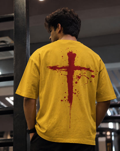 Bloodstroke Cross Oversized T-Shirt for Men