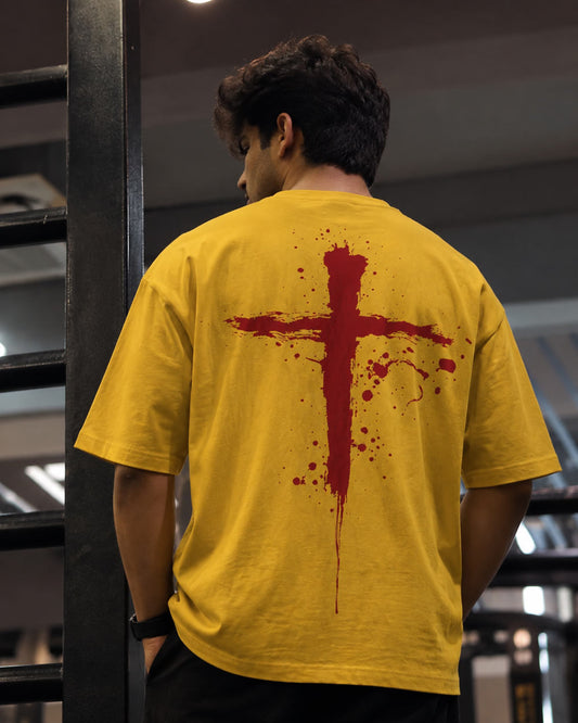 Bloodstroke Cross Oversized T-Shirt for Men