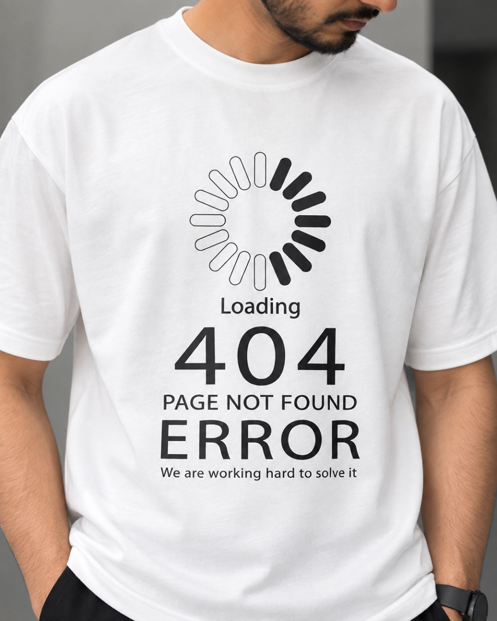 BYCADS "404 HUMAN NOT FOUND" Oversized Graphic Tee