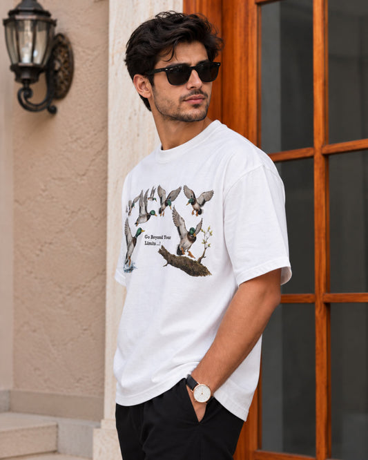 BYCADS Premium Duck Graphic Oversized T-Shirt | Relaxed Drop Shoulder Streetwear