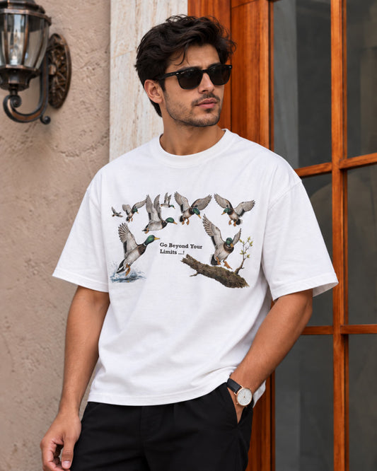 BYCADS Premium Duck Graphic Oversized T-Shirt | Relaxed Drop Shoulder Streetwear