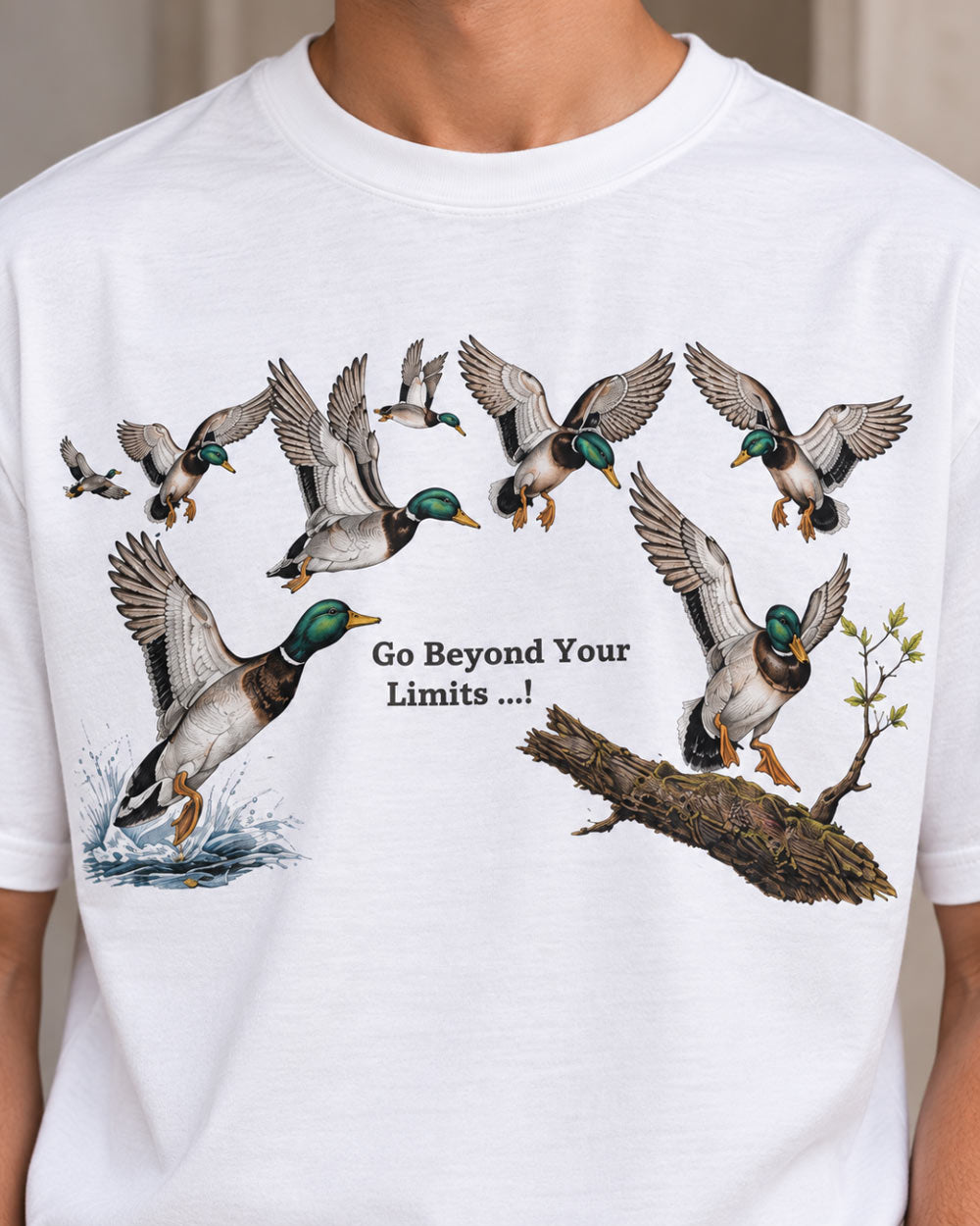 BYCADS Premium Duck Graphic Oversized T-Shirt | Relaxed Drop Shoulder Streetwear