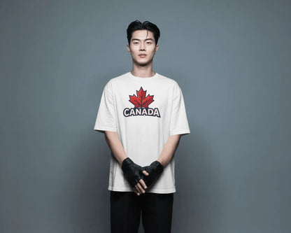 BYCADS Canada Maple Leaf Oversized Cotton Blend T-Shirt | Premium Streetwear Graphic T-Shirt