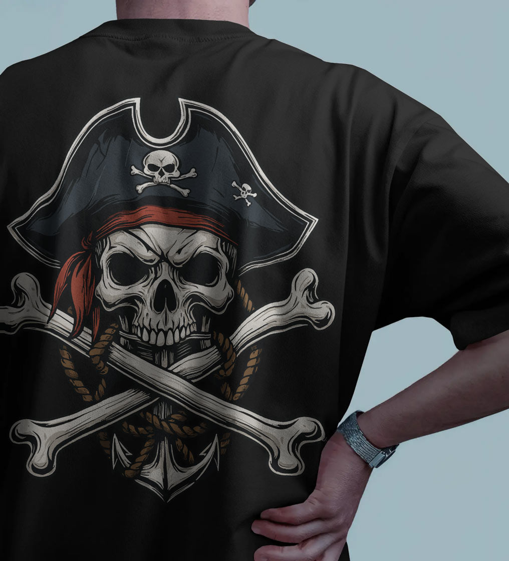 Crossbones Pirate Skull Oversized T-Shirt – Bycads Street Series Drop