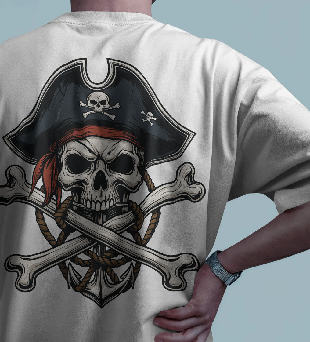 Crossbones Pirate Skull Oversized T-Shirt – Bycads Street Series Drop