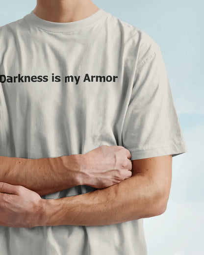 Dark Hooded Knight Oversized T-Shirt for Men – Mysterious Shadow Armor Design by Bycads