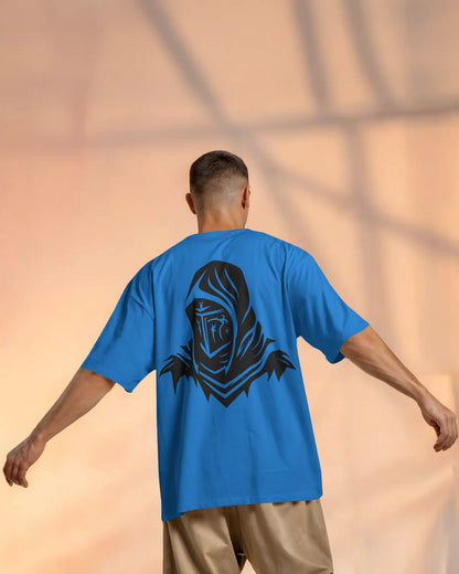 Dark Hooded Knight Oversized T-Shirt for Men – Mysterious Shadow Armor Design by Bycads