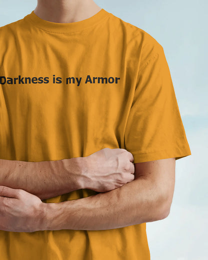 Dark Hooded Knight Oversized T-Shirt for Men – Mysterious Shadow Armor Design by Bycads