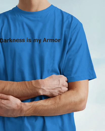 Dark Hooded Knight Oversized T-Shirt for Men – Mysterious Shadow Armor Design by Bycads