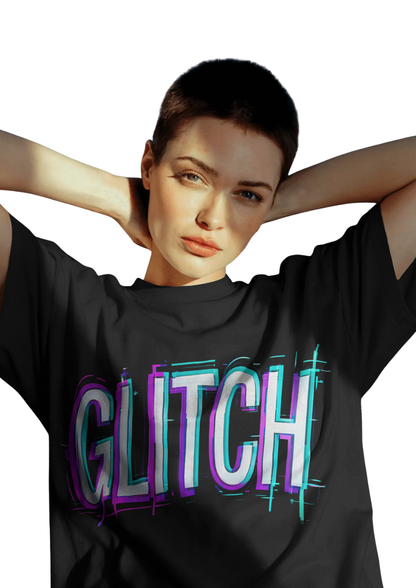 GLITCH Neon Graphic Unisex Streetwear T-Shirt - Bycads