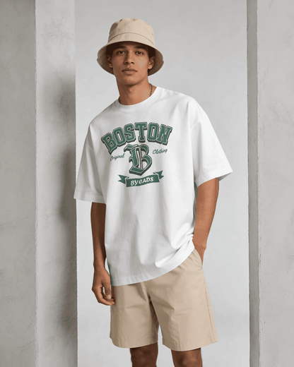 BYCADS Boston Graphic Oversized T-Shirt – Unisex Streetwear Cotton Blend t shirt