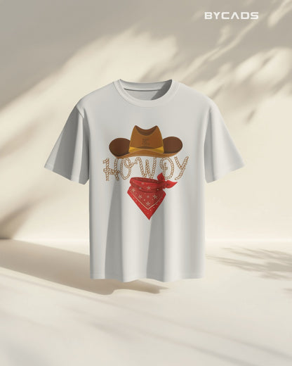 Howdy Cowboy Oversized T-Shirt for Men – Western Street Style by Bycads