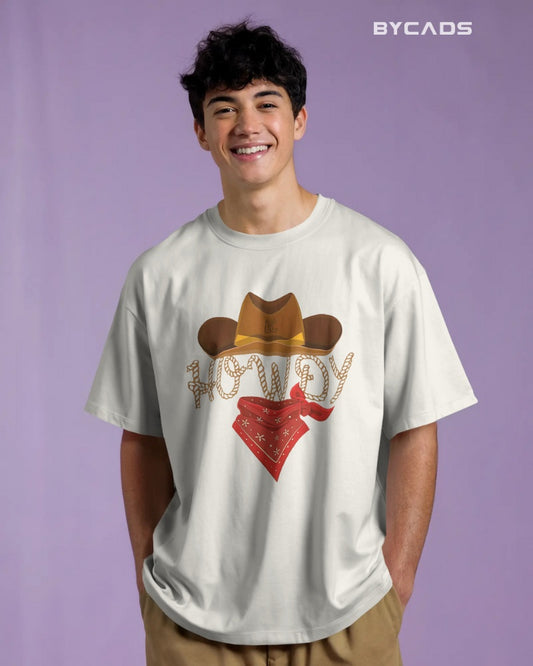 Howdy Cowboy Oversized T-Shirt for Men – Western Street Style by Bycads