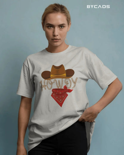 Howdy Cowboy Oversized T-Shirt for Men – Western Street Style by Bycads