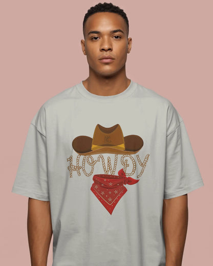 Howdy Cowboy Oversized T-Shirt for Men – Western Street Style by Bycads