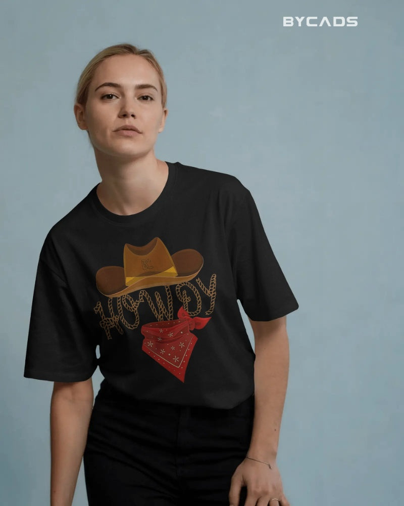 Howdy Cowboy Oversized T-Shirt for Men – Western Street Style by Bycads