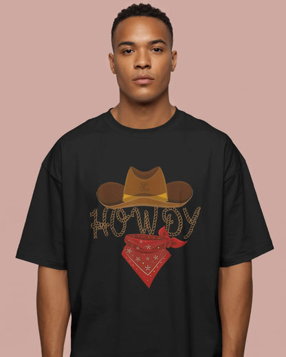 Howdy Cowboy Oversized T-Shirt for Men – Western Street Style by Bycads