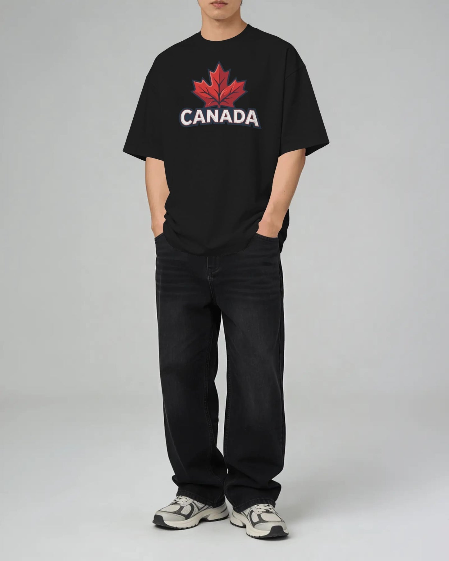 BYCADS Canada Maple Leaf Oversized Cotton Blend T-Shirt | Premium Streetwear Graphic T-Shirt