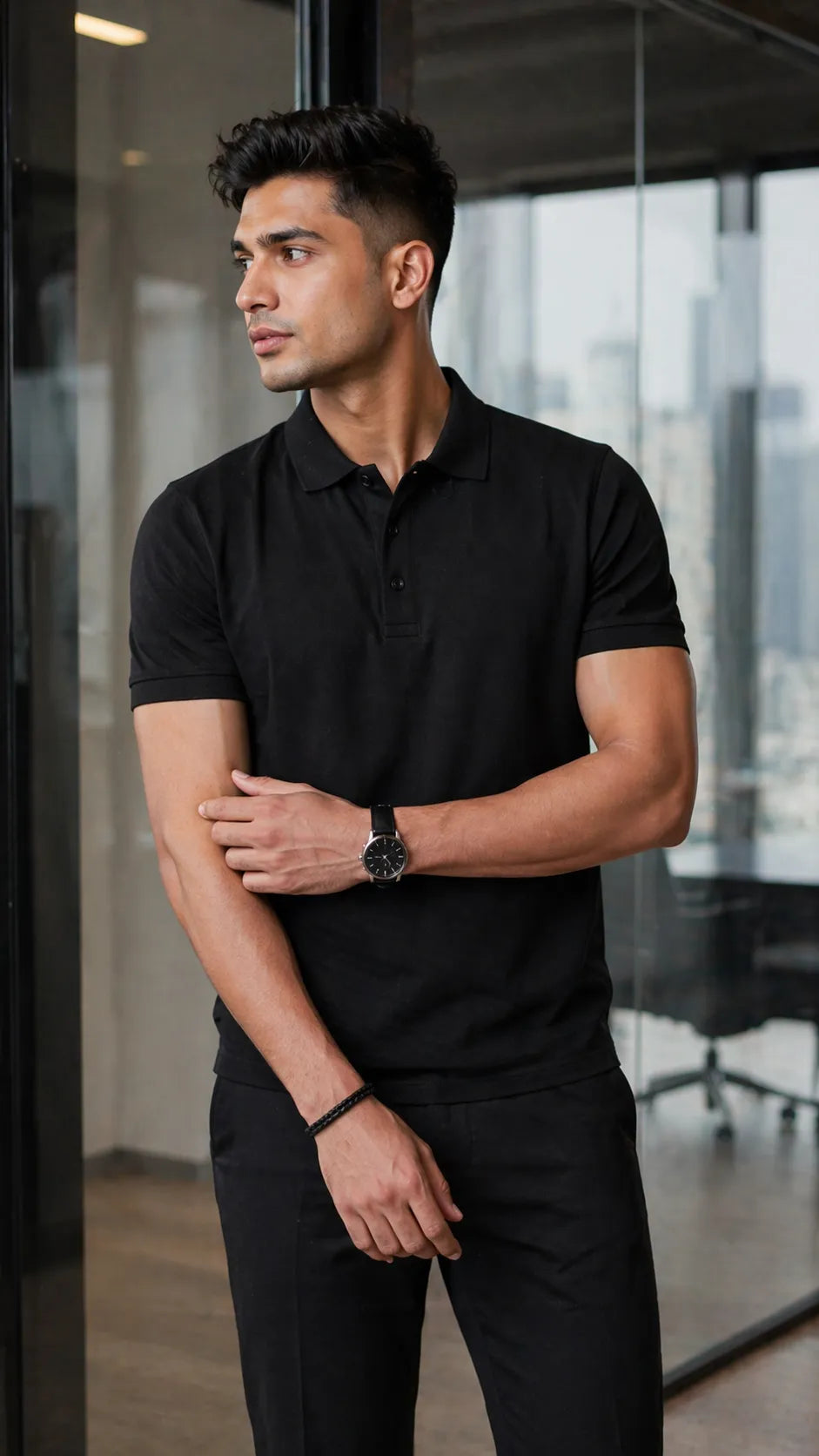 BYCADS Classic Navy Blue Polo T-Shirt – Smart Casual Cotton Essential