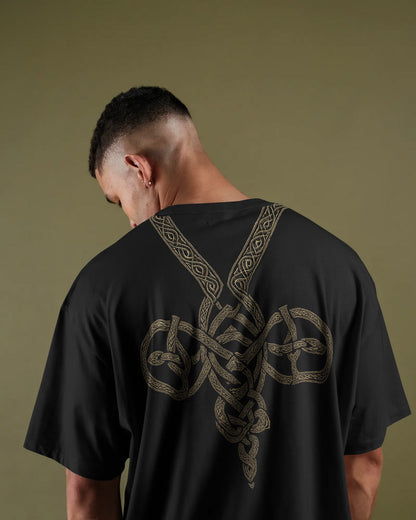 Norse Knotwork Oversized T-Shirt for Men – Viking Streetwear by Bycads