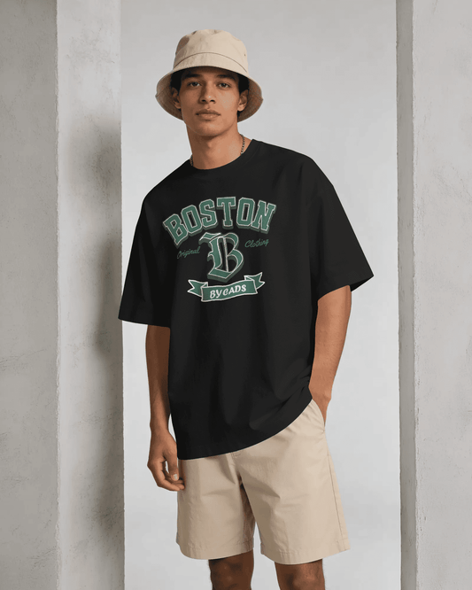 BYCADS Boston Graphic Oversized T-Shirt – Unisex Streetwear Cotton Blend t shirt