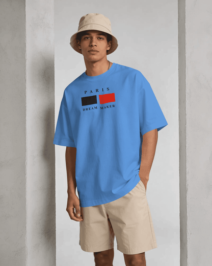 BYCADS Minimal Paris Printed Street Style Oversized Cotton Blend T-shirt