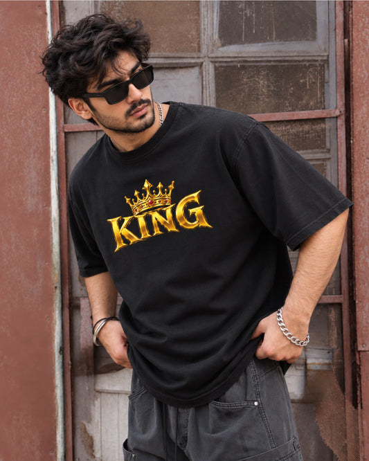 BYCADS Black Oversized T-Shirt | 100% Cotton 240 GSM Heavyweight Streetwear Tee | Premium Drop Shoulder T-Shirt