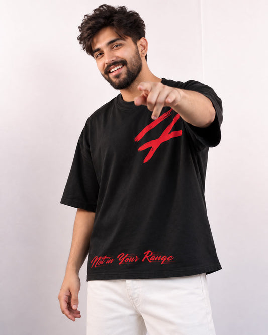 BYCADS Not in Your Range Graphic Oversized T-Shirt | 100% Cotton 240 GSM
