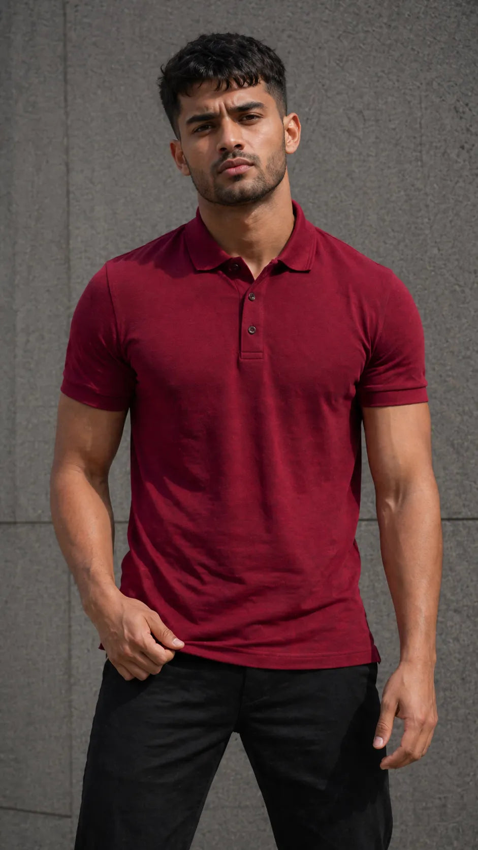 BYCADS Bold Red Polo T-Shirt – Premium Cotton Everyday Essential