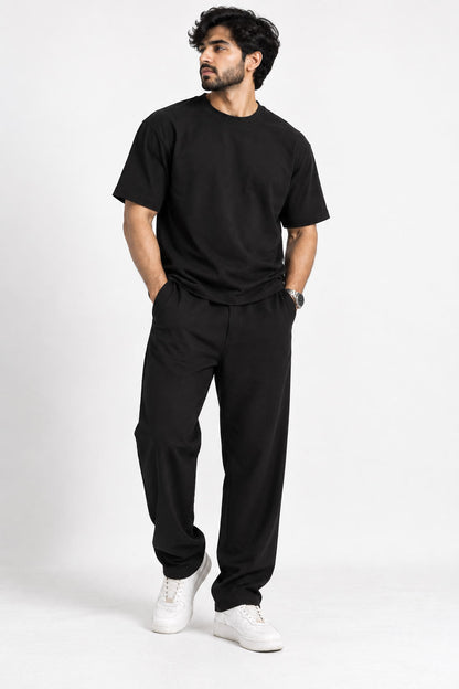 BYCADS Black Regular Fit T-Shirt & Trouser Co-Ord Set | Premium Men’s Casual Streetwear Outfit