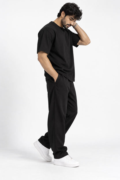 BYCADS Black Regular Fit T-Shirt & Trouser Co-Ord Set | Premium Men’s Casual Streetwear Outfit