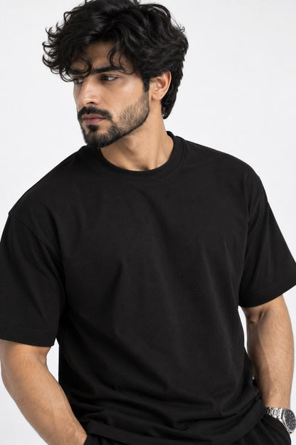BYCADS Black Regular Fit T-Shirt & Trouser Co-Ord Set | Premium Men’s Casual Streetwear Outfit