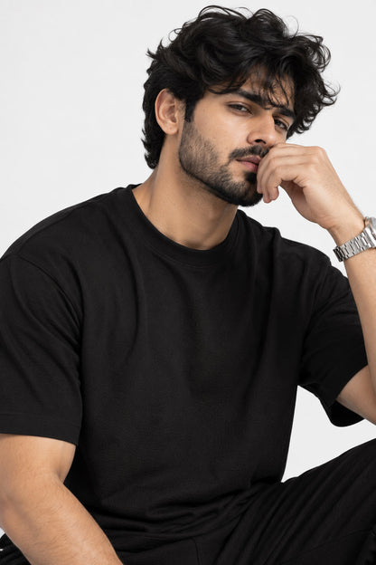 BYCADS Black Regular Fit T-Shirt & Trouser Co-Ord Set | Premium Men’s Casual Streetwear Outfit