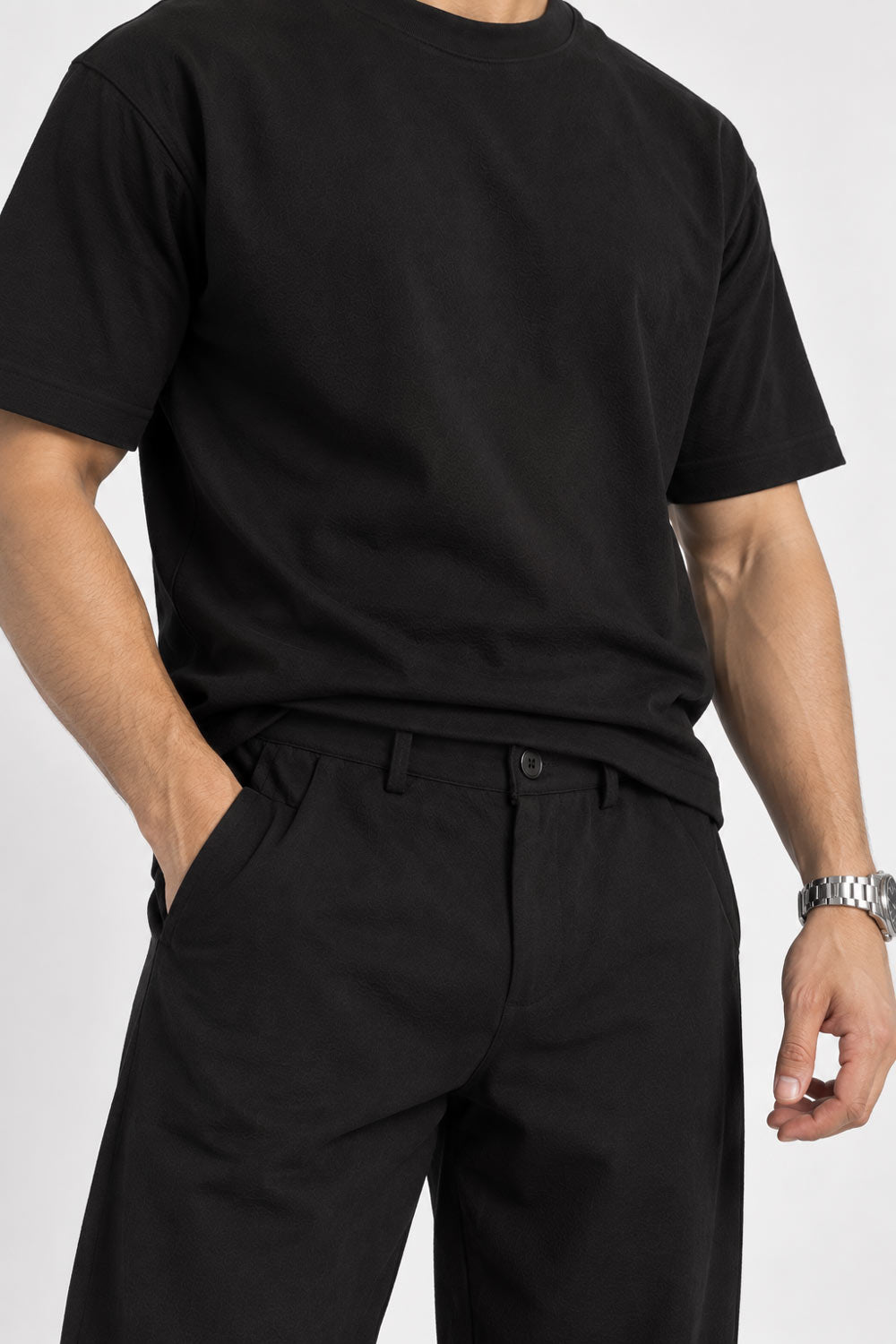 BYCADS Black Regular Fit T-Shirt & Trouser Co-Ord Set | Premium Men’s Casual Streetwear Outfit