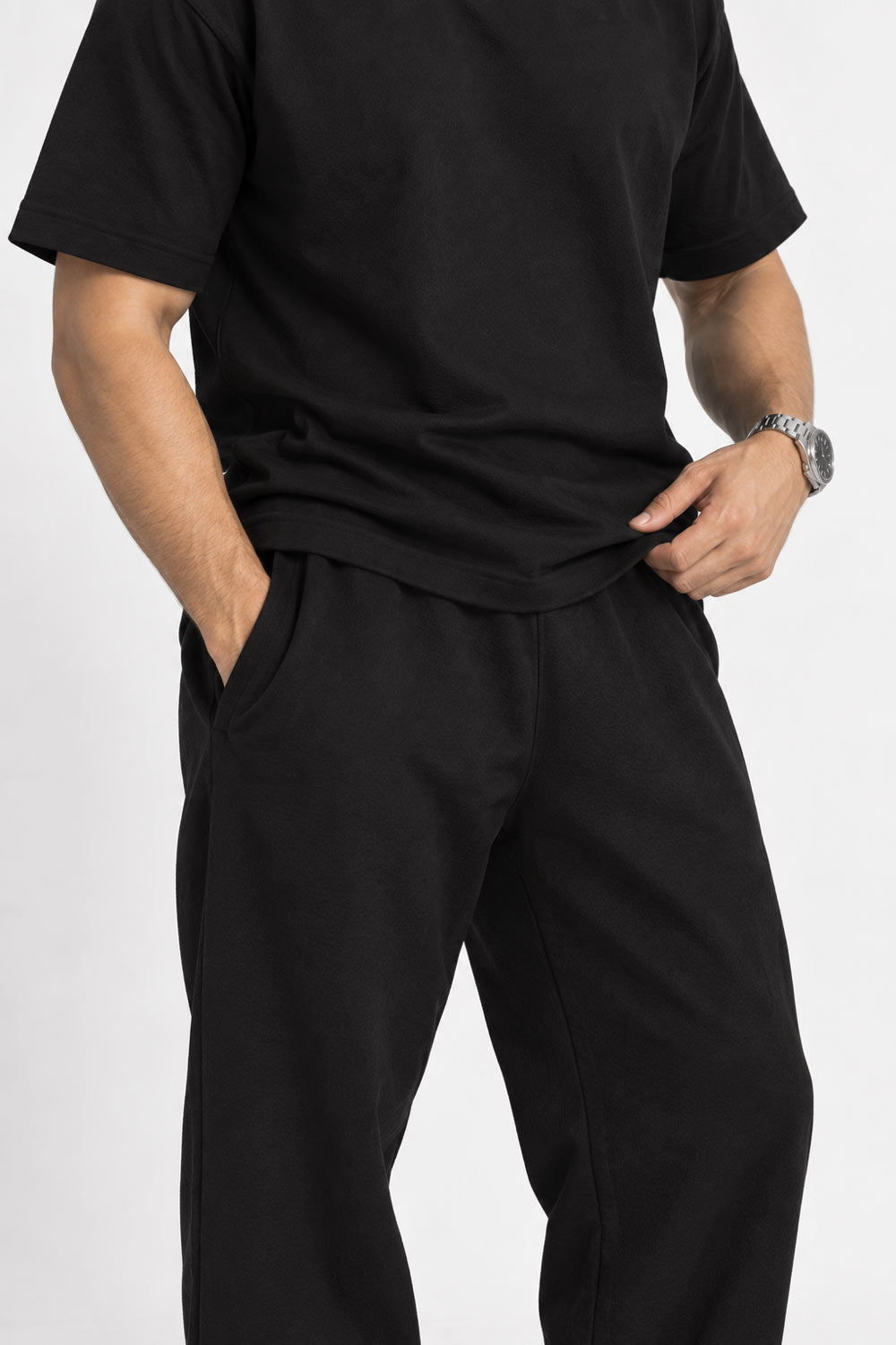 BYCADS Black Regular Fit T-Shirt & Trouser Co-Ord Set | Premium Men’s Casual Streetwear Outfit