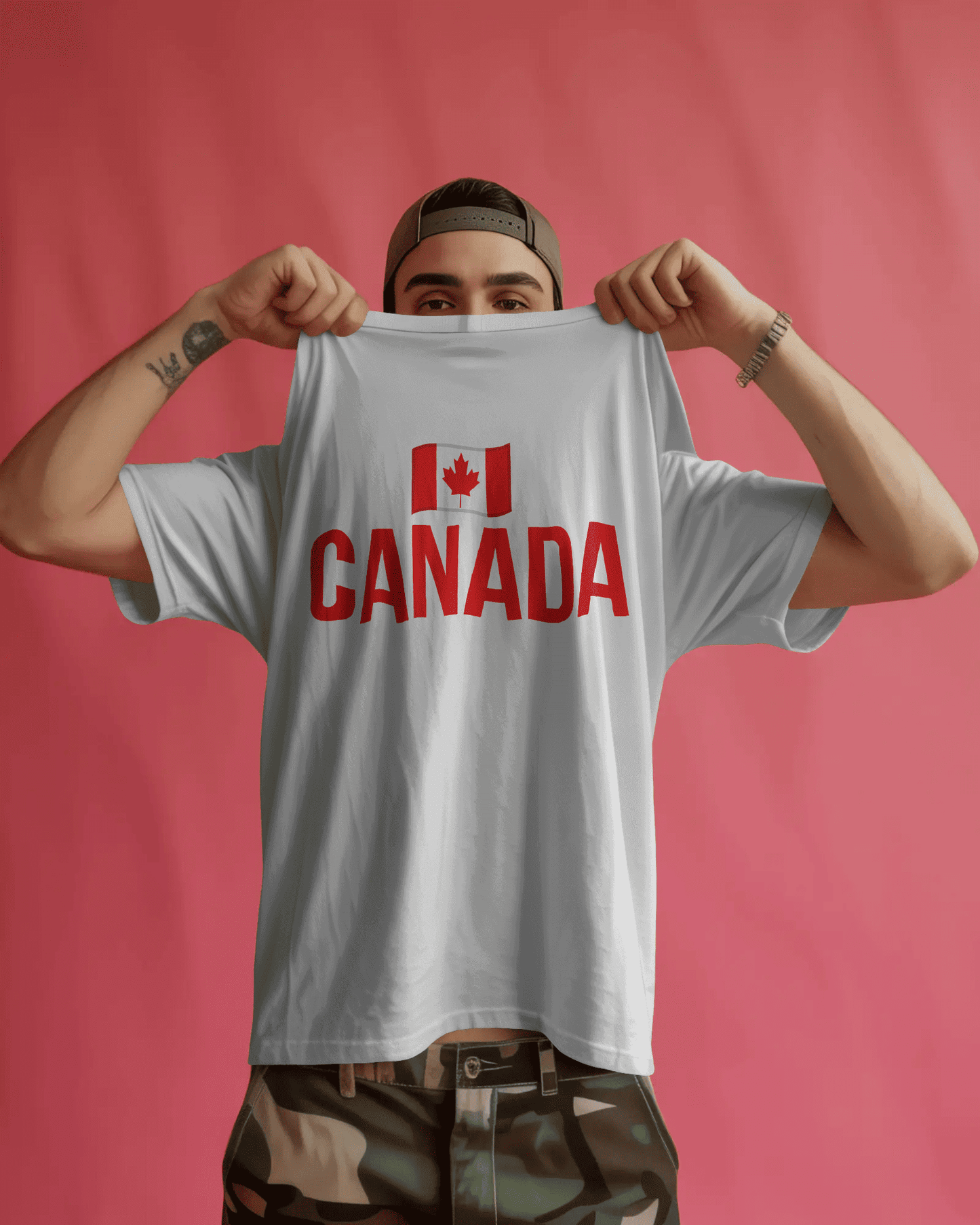 BYCADS Canada Flag Oversized T-Shirt – Travel Graphic Printed Cotton Blend tshirt